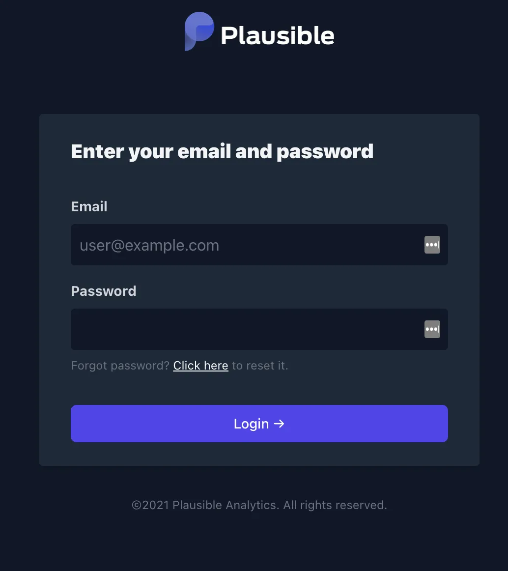 Plausible - Login